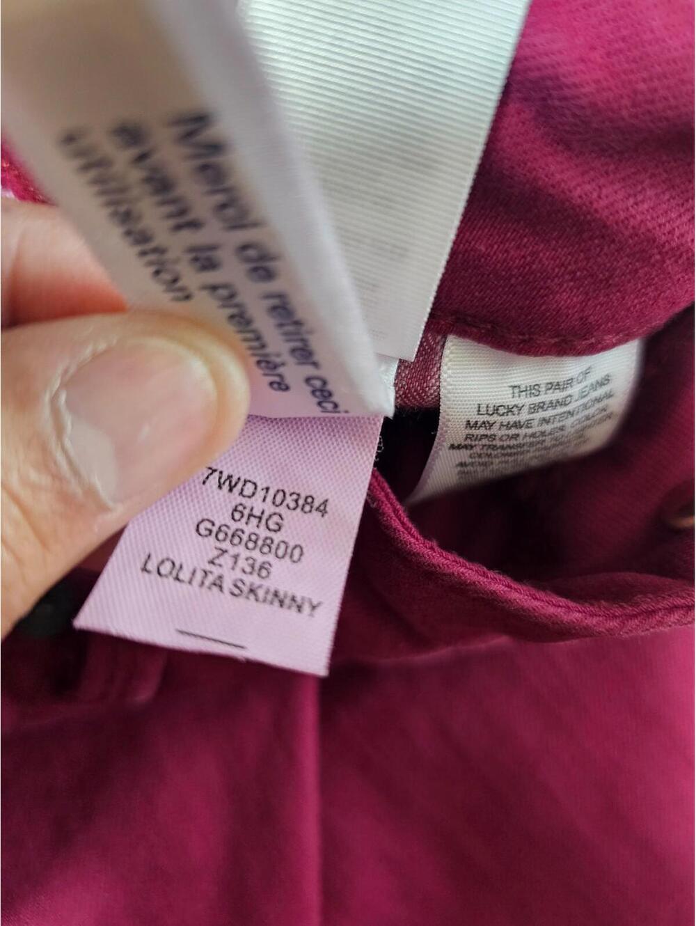 Women's Lucky Brand Denim Jeans Lolita Skinny Size 6/28 Burgundy Pockets Stretch - Picture 6 of 16